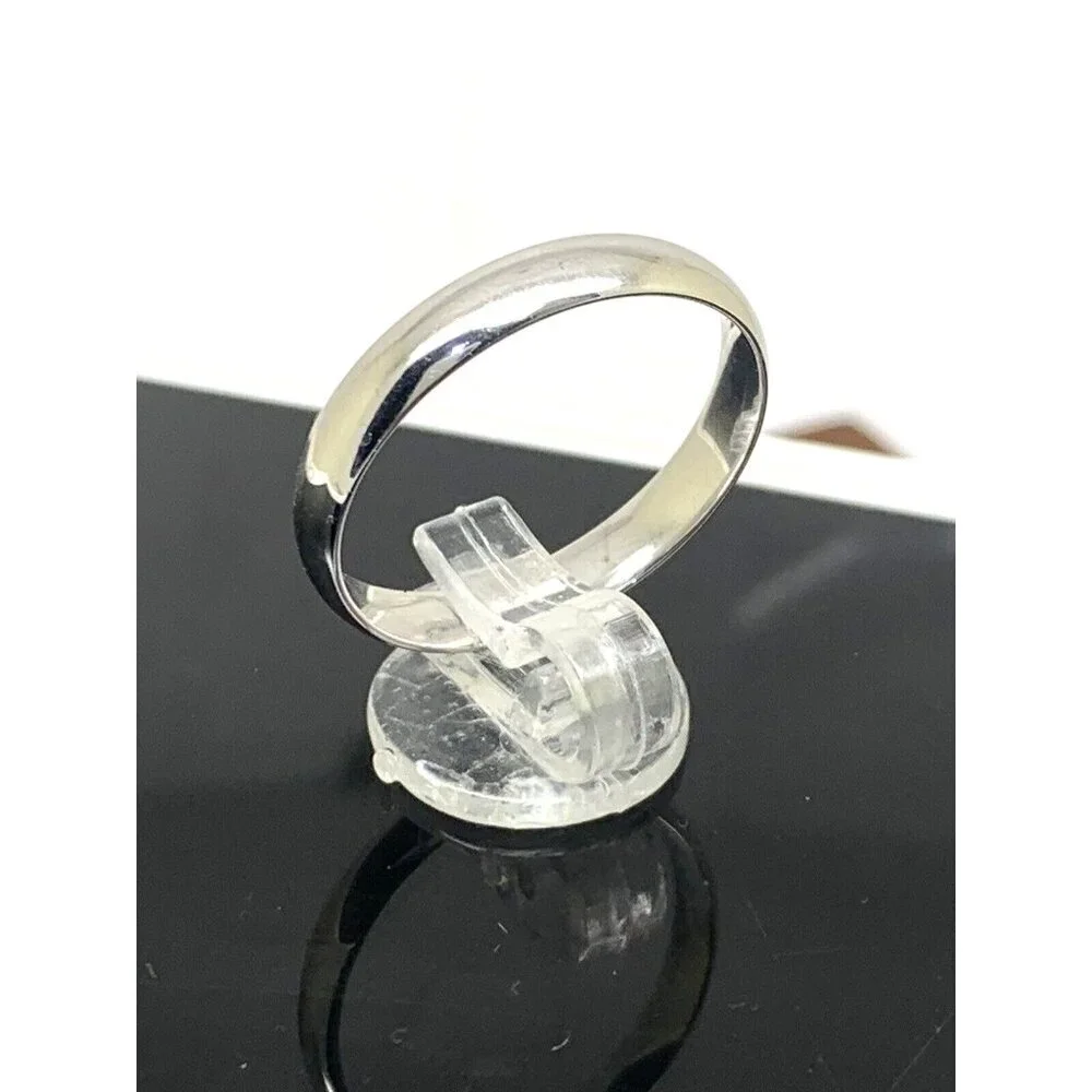 Wedding Band Sterling Silver .925 4mm Wide Plain Men's Ring Size 11.5